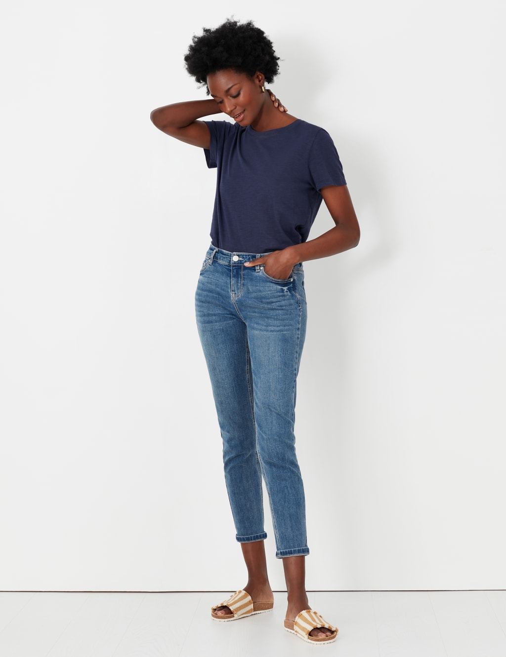High Waisted Tapered Jeans image 1