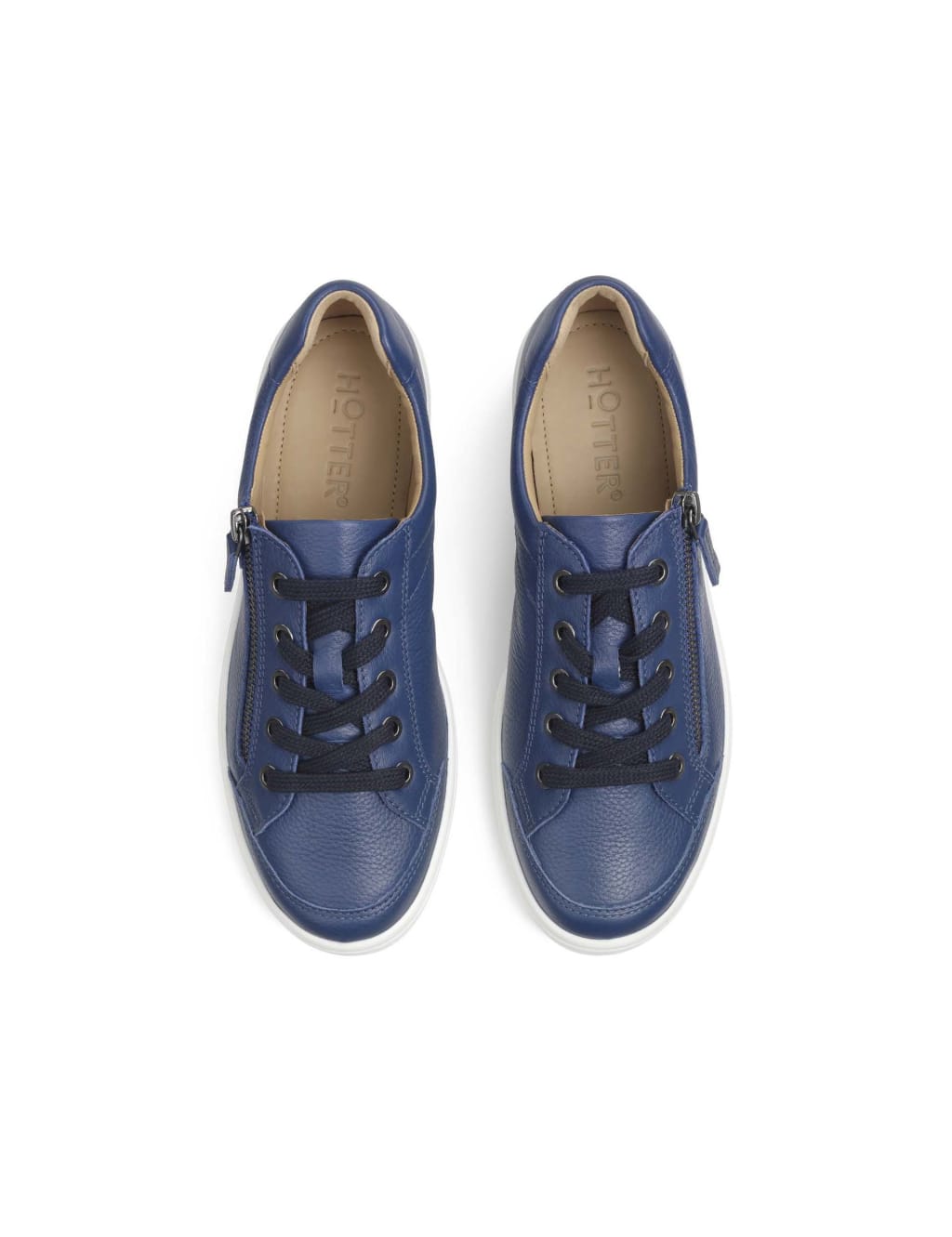 Chase II Wide Fit Leather Metallic Trainers image 3