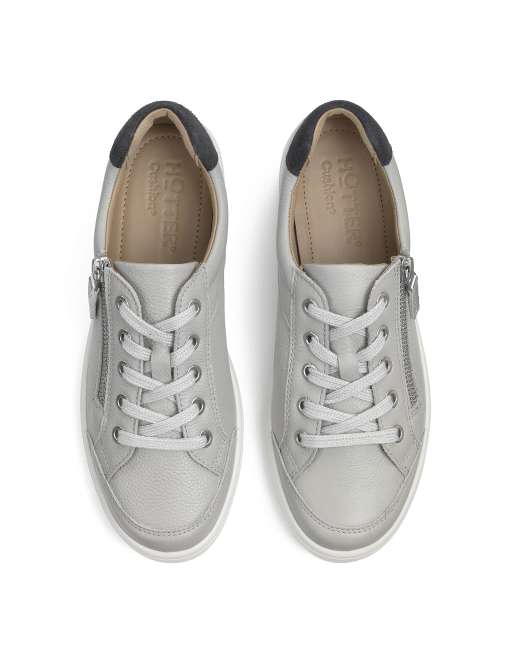 Chase II Wide Fit Leather Metallic Trainers image 3