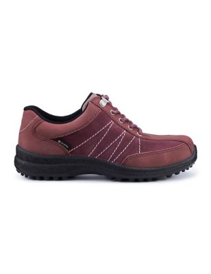 Hotter Women's Mist Wide Fit Gore-Tex Suede Walking Shoes - 4 - Berry, Berry
