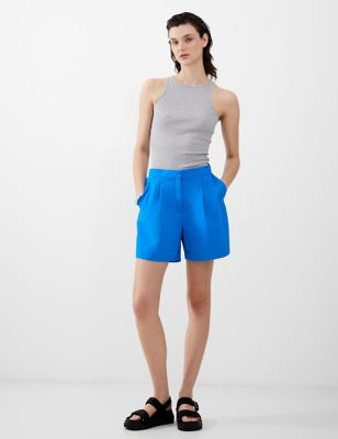 French Connection Women's High Waisted Shorts - 8 - Blue, Blue