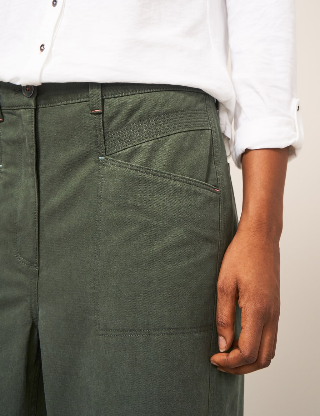 Cotton Blend Wide Leg Culottes image 3