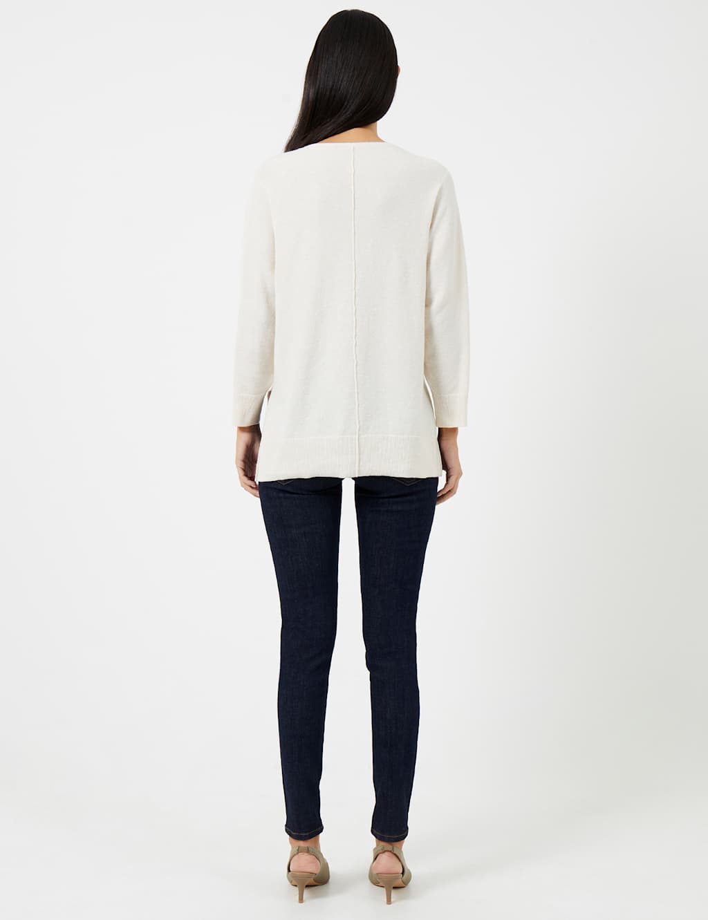 Textured V-Neck Relaxed Jumper with Wool image 3