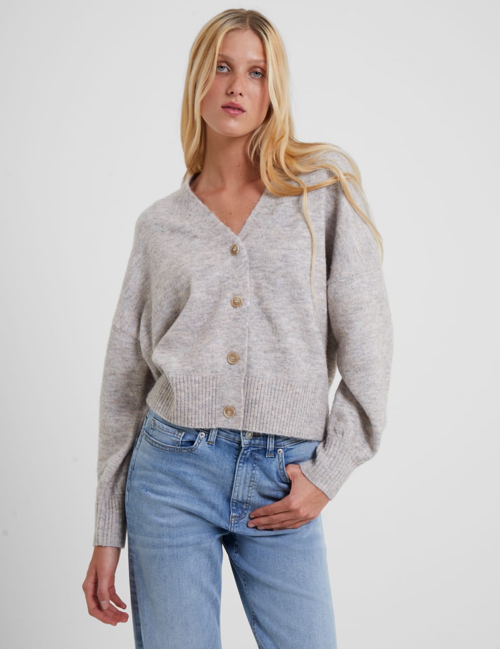 V-Neck Button Front Cardigan image 2