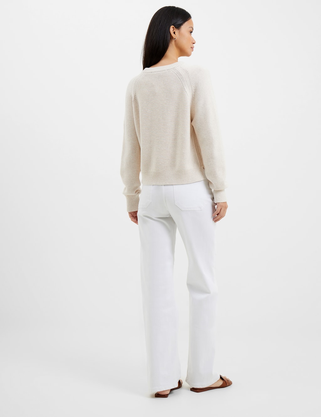 Pure Cotton Textured Round Neck Jumper image 3