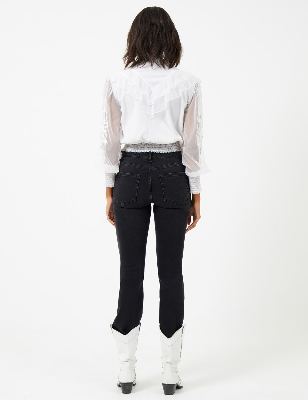 Embroidered Crew Neck Relaxed Blouse image 3