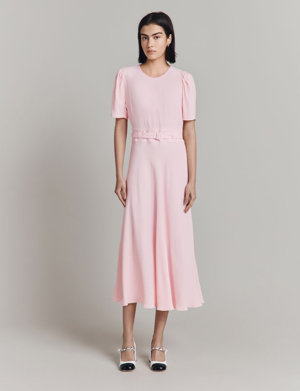 Belted Midaxi Waisted Dress