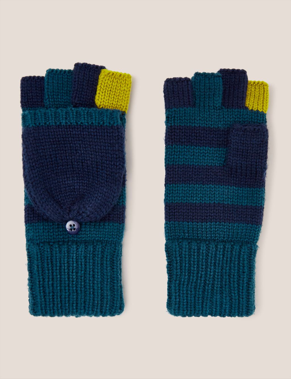 Knitted Striped Mittens image 1