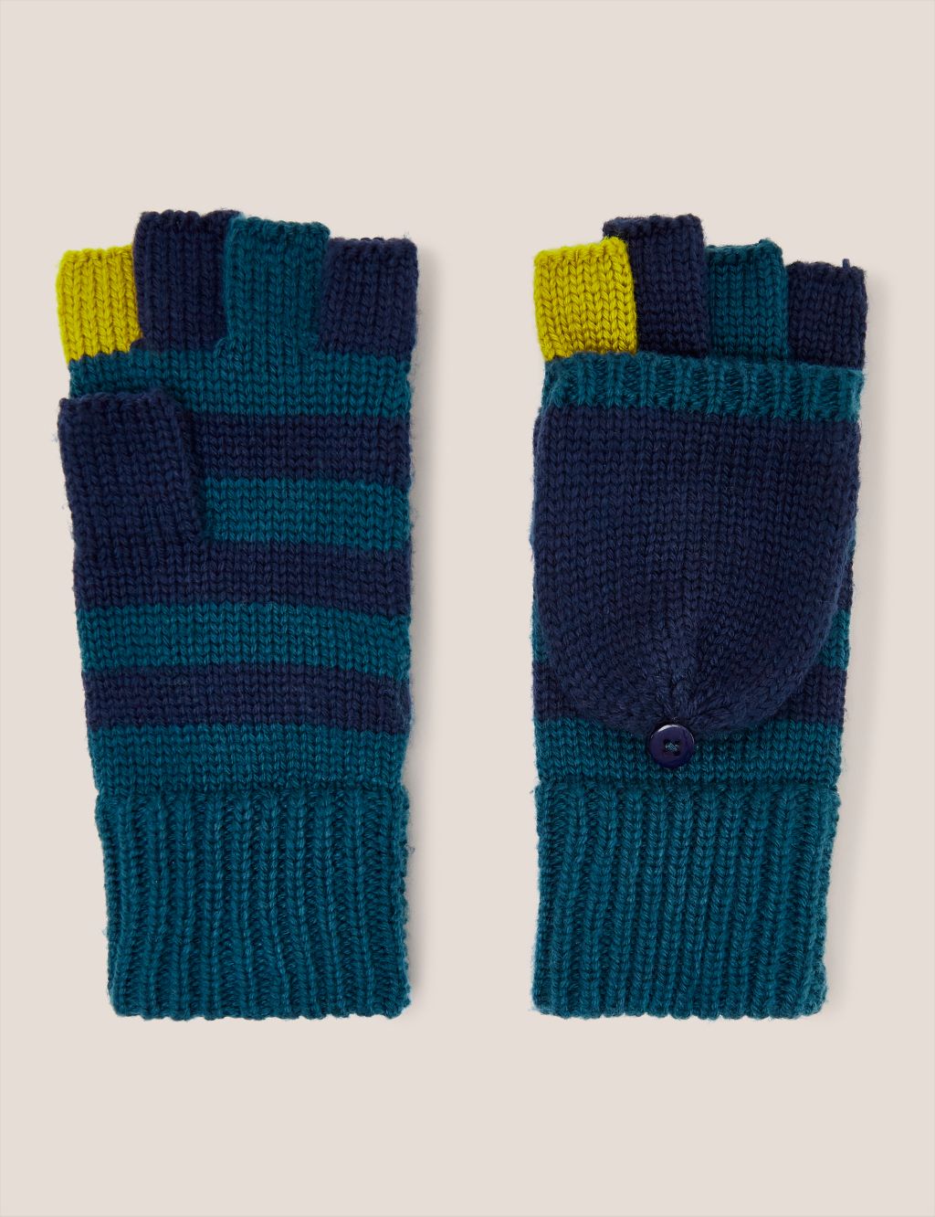 Knitted Striped Mittens image 2