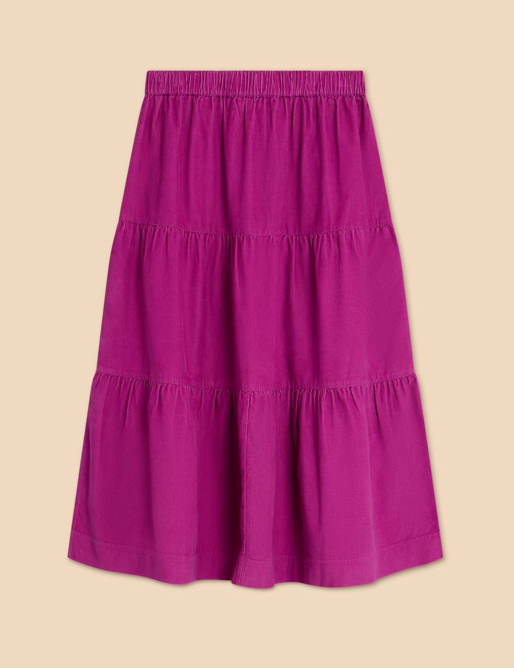 Cord Midi Tiered Skirt image 2