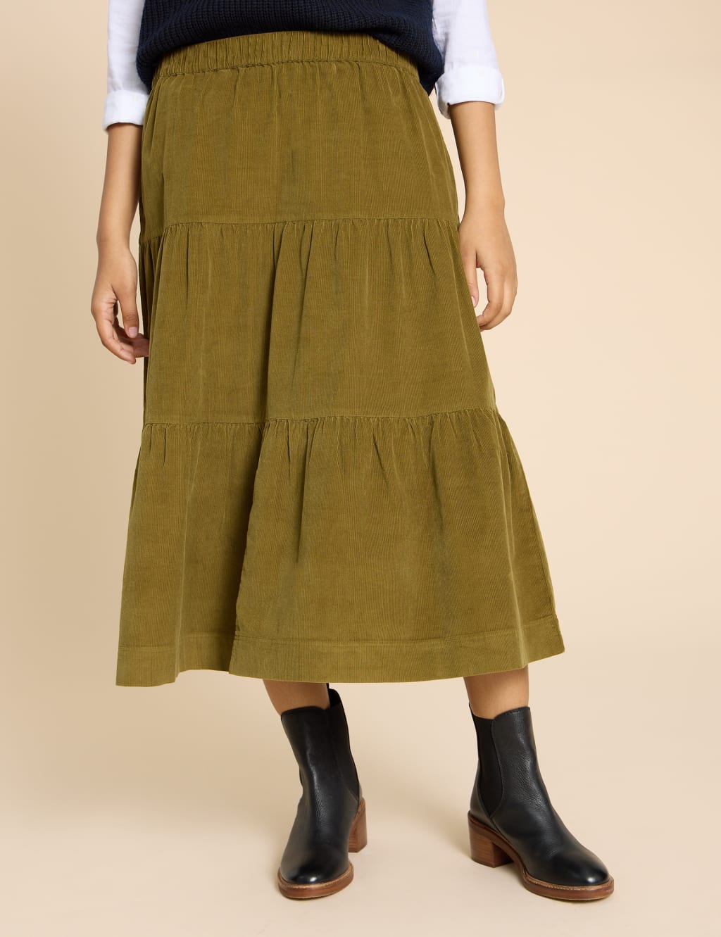 Cord tiered skirt online