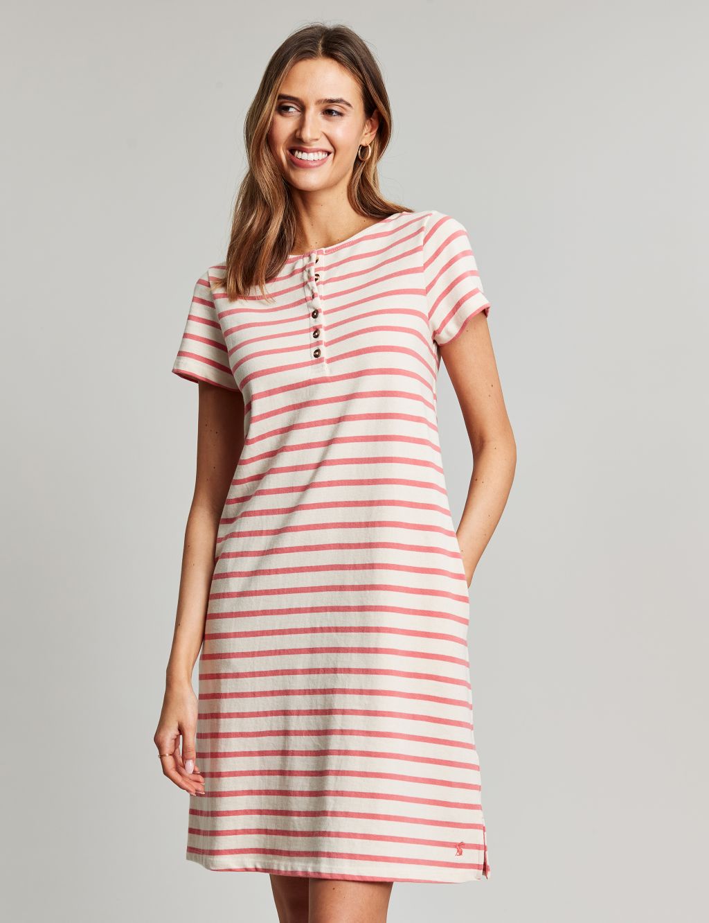 Pure Cotton Striped T-Shirt Dress image 1