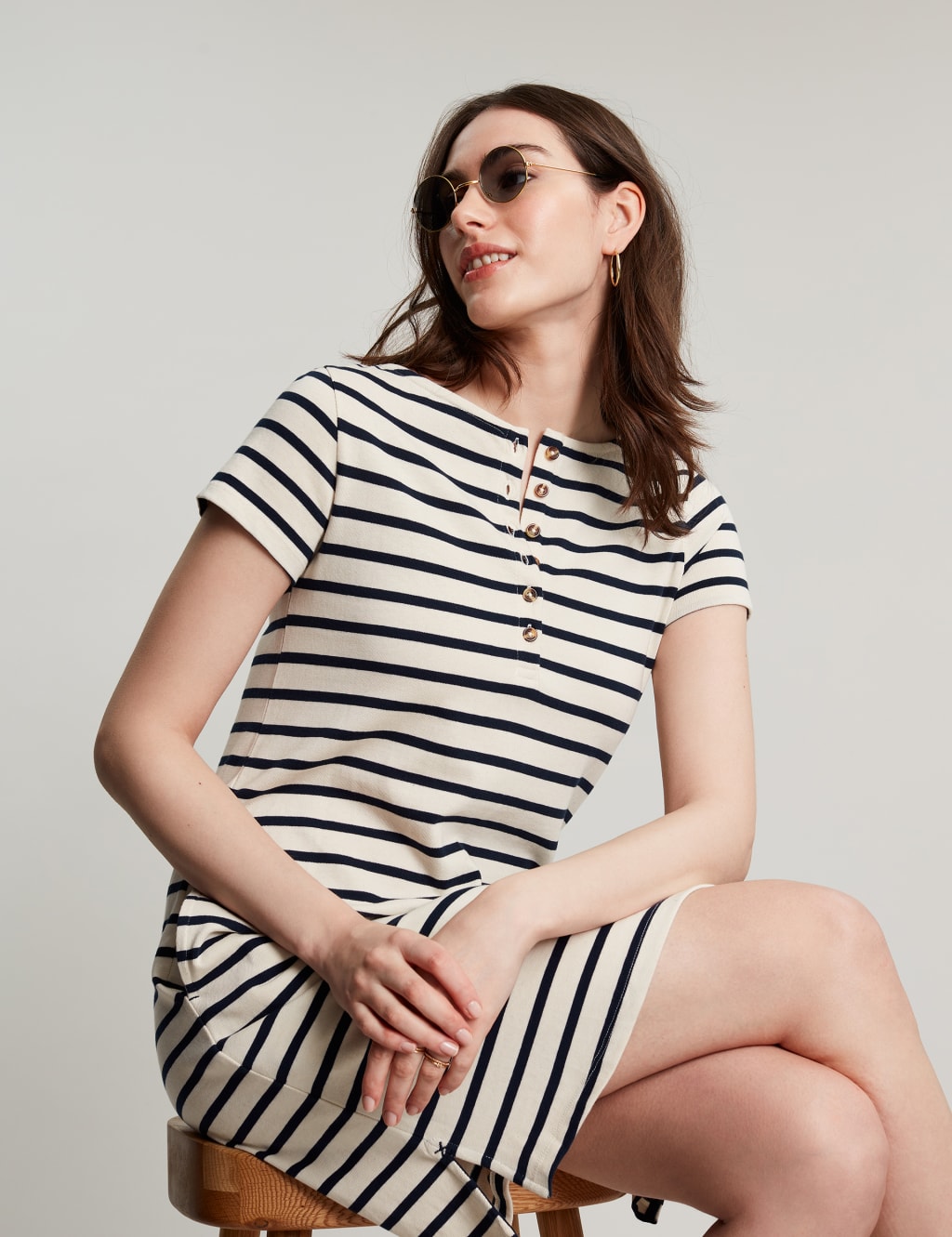 Pure Cotton Striped T-Shirt Dress image 7