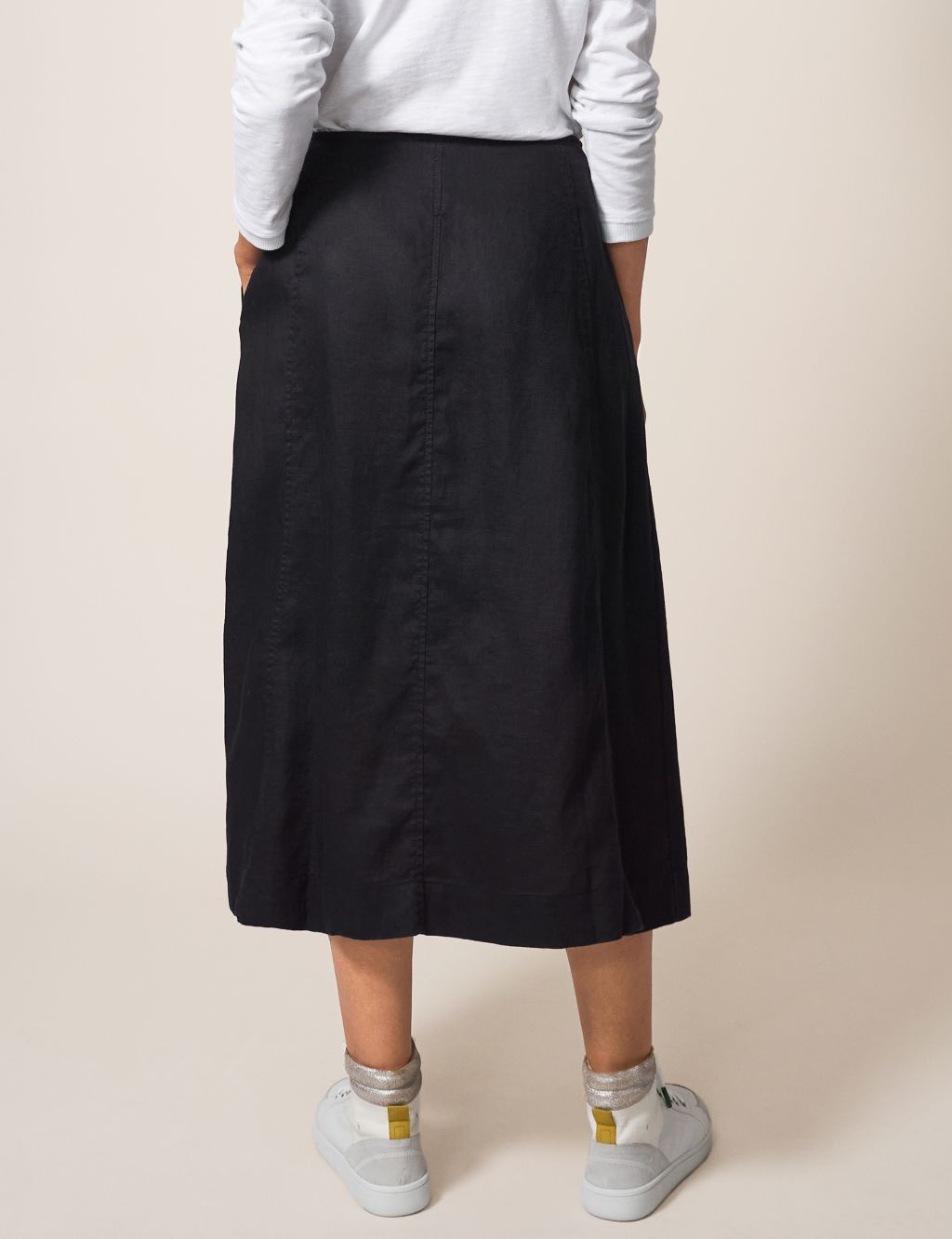 Pure Linen Midi Wrap Skirt image 3