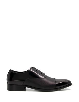 Dune London Men's Leather Oxford Shoes - 7 - Black, Black