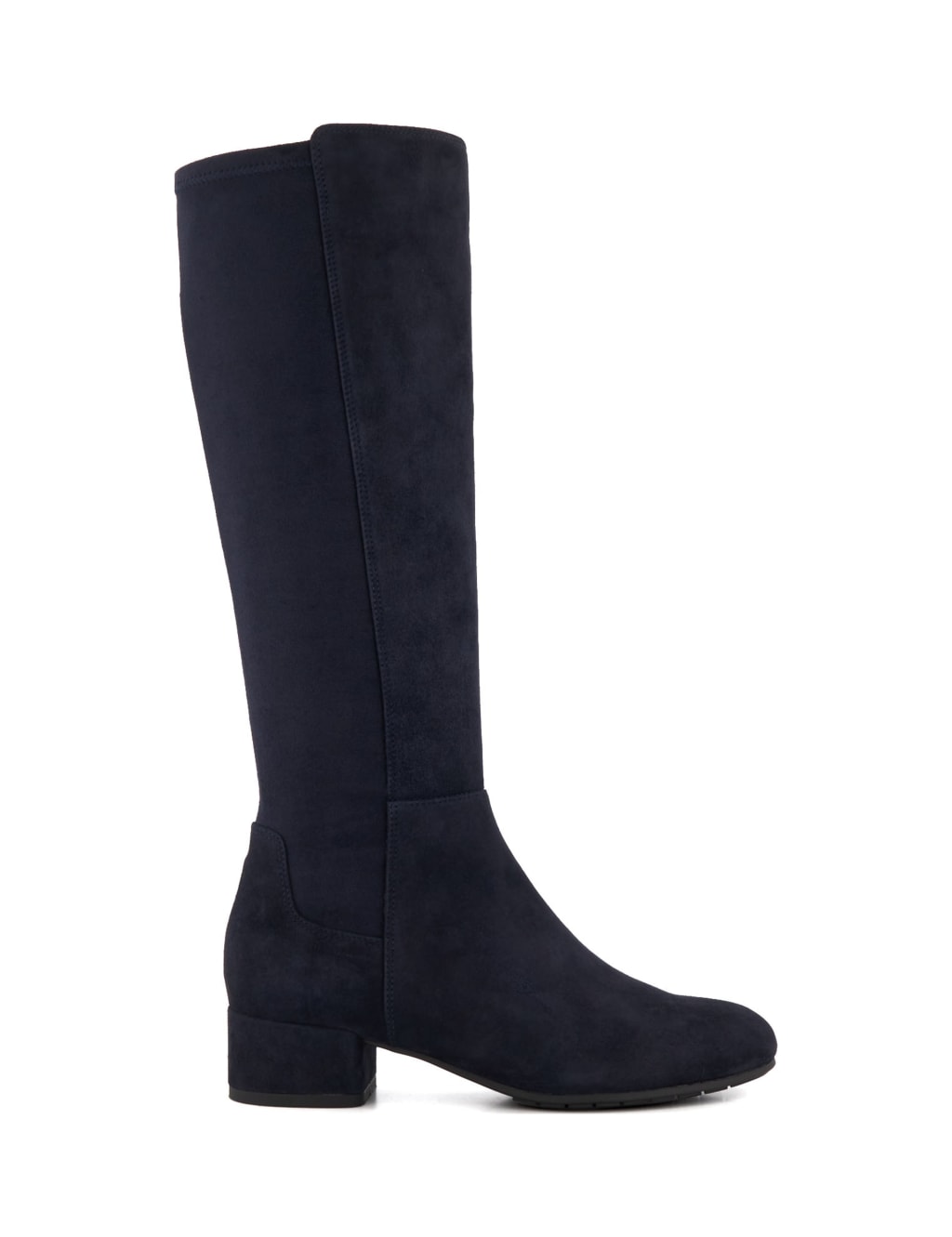 Suede Block Heel Knee High Boots