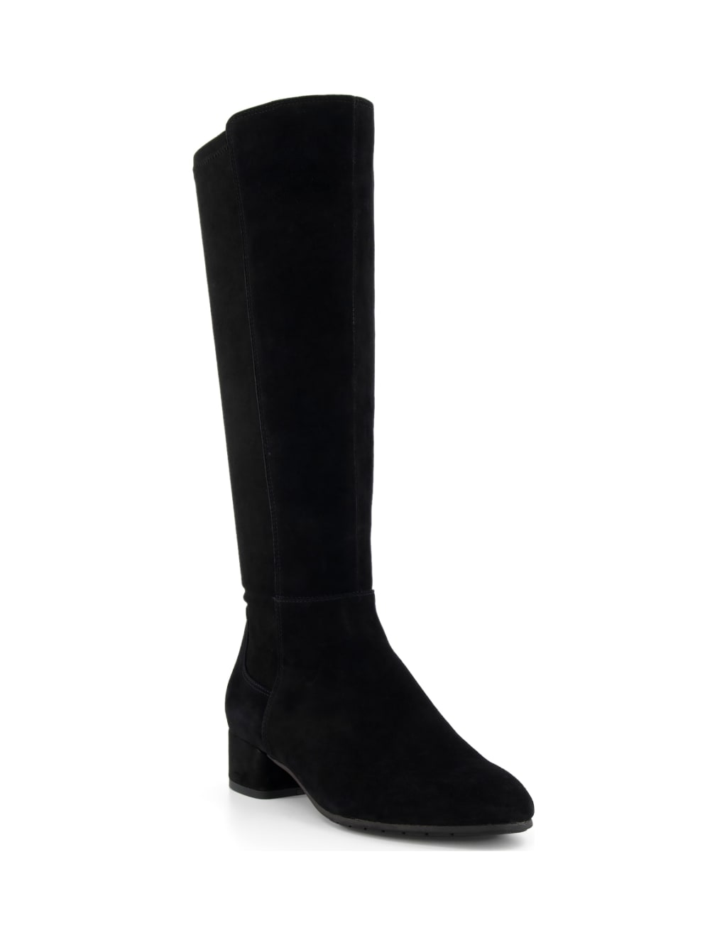 Suede Block Heel Knee High Boots