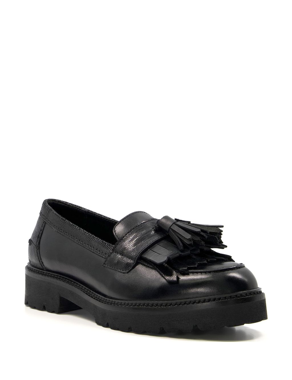 Leather Tassel Flat Loafers image 1