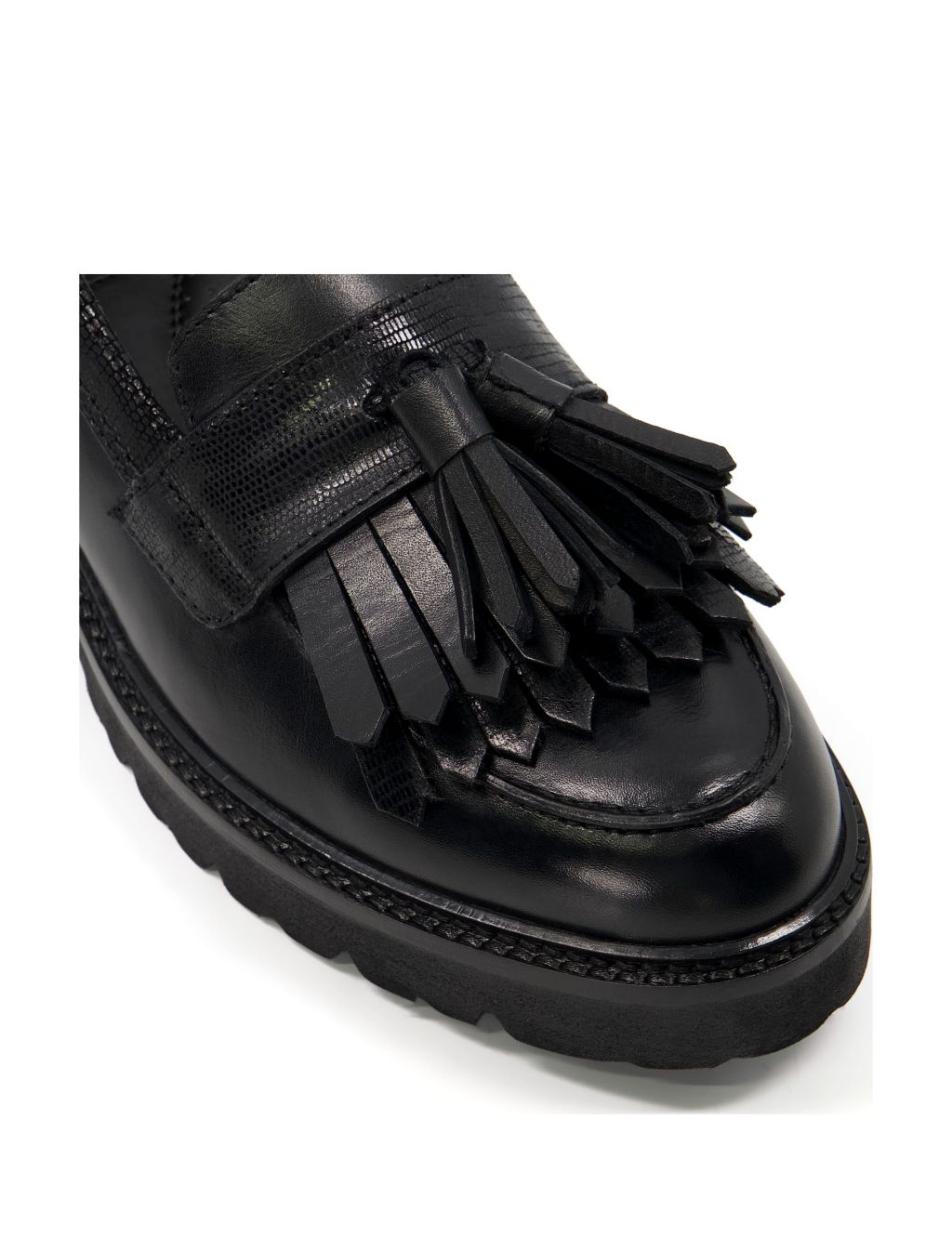 Leather Tassel Flat Loafers image 3