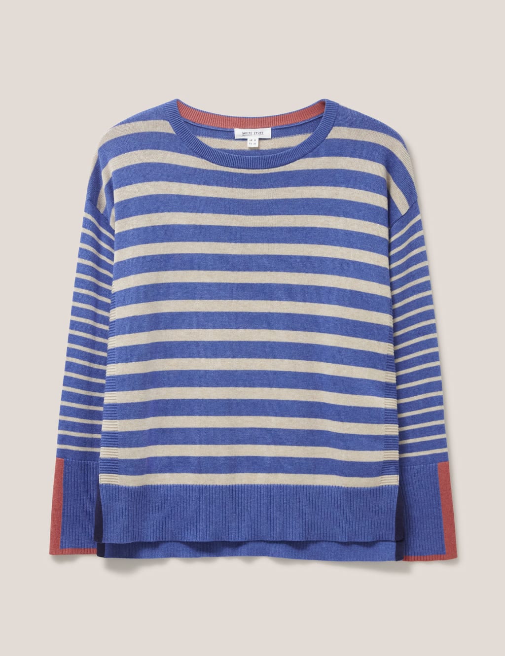 Cotton Rich Striped Crew Neck Jumper image 2