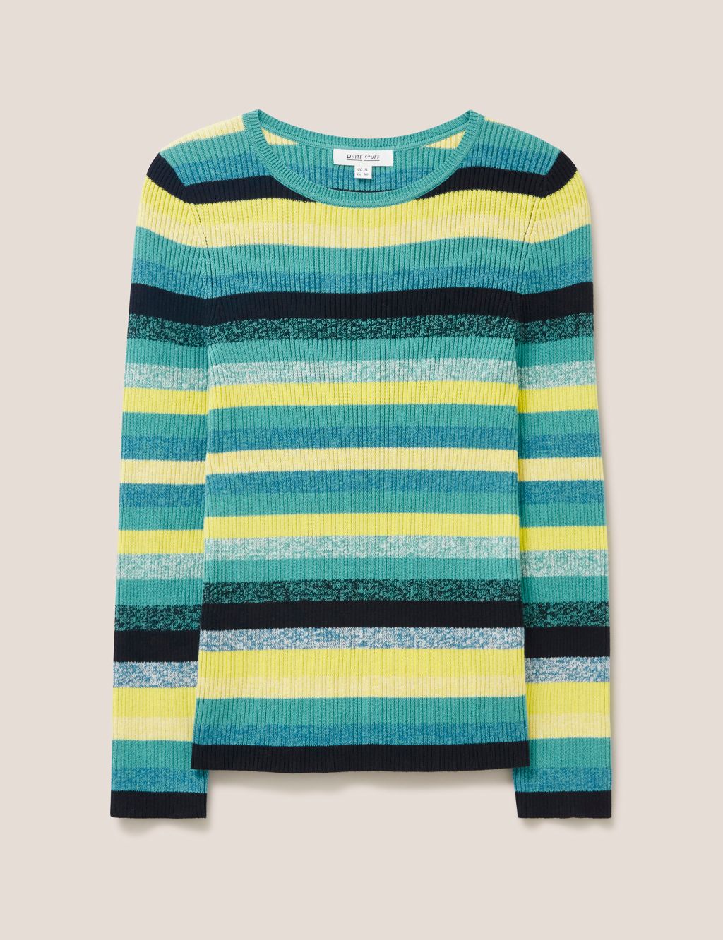 Pure Cotton Ribbed Striped Jumper image 2