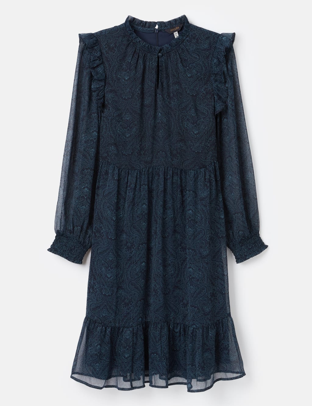 Printed Frill Detail Knee Length Swing Dress image 2