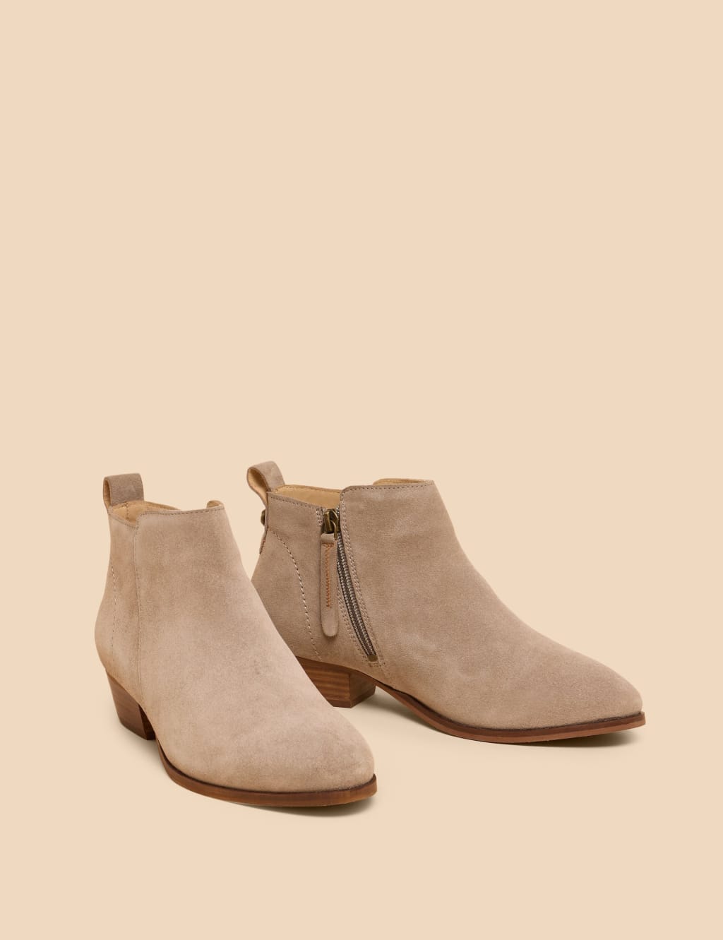 Suede Block Heel Ankle Boots