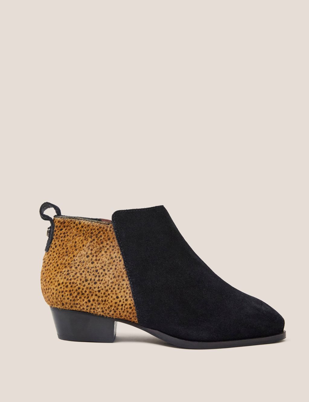 Wide Fit Suede Animal Print Ankle Boots image 1