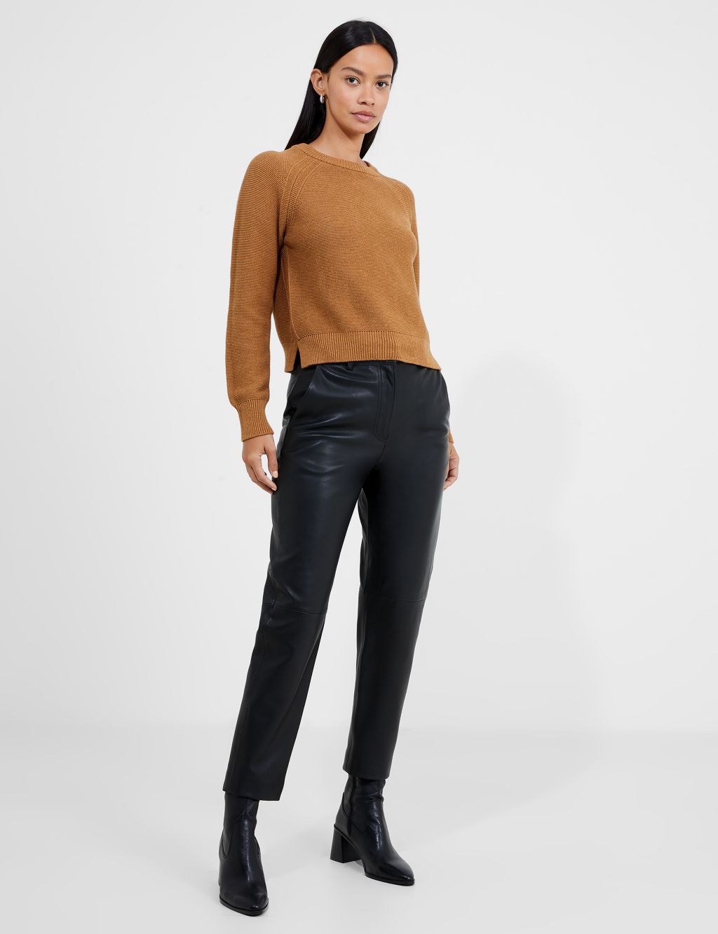 Leather Tapered Ankle Grazer Trousers