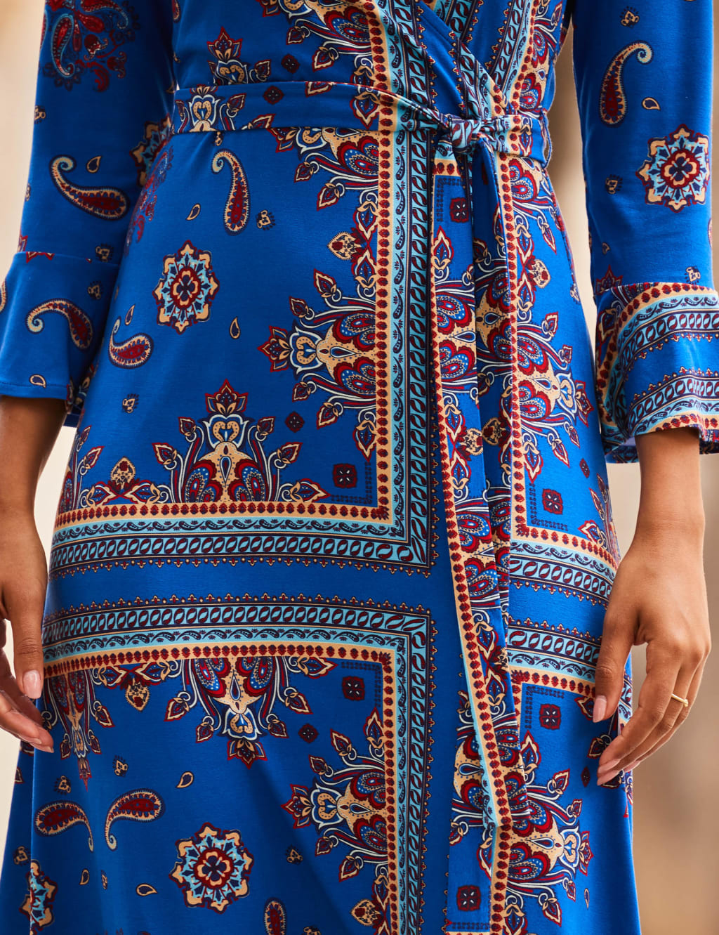 Print Split Detail Jersey Midi Dress image 3