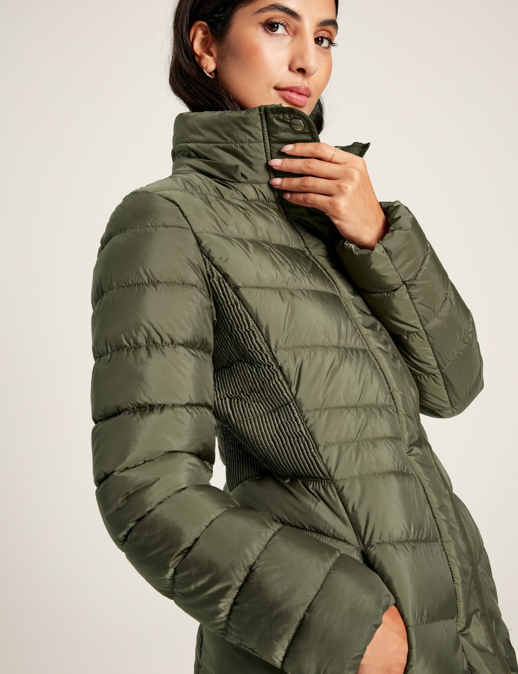 Quilted Padded Hooded Longline Puffer Coat image 4