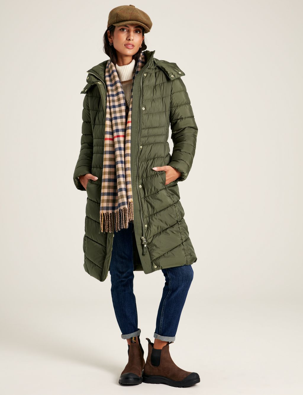 Quilted Padded Hooded Longline Puffer Coat image 7