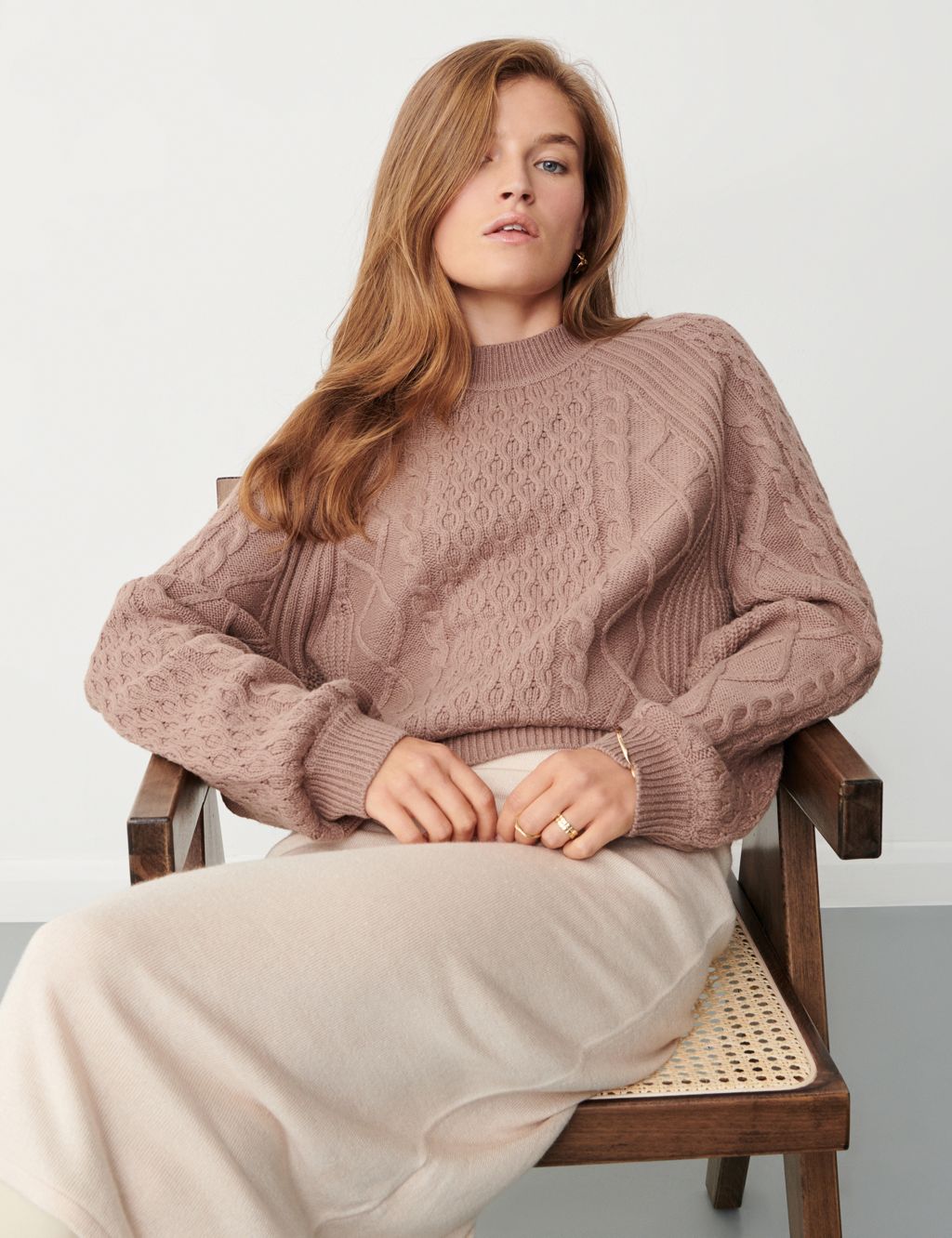 Cable Knit Jumper with Merino Wool