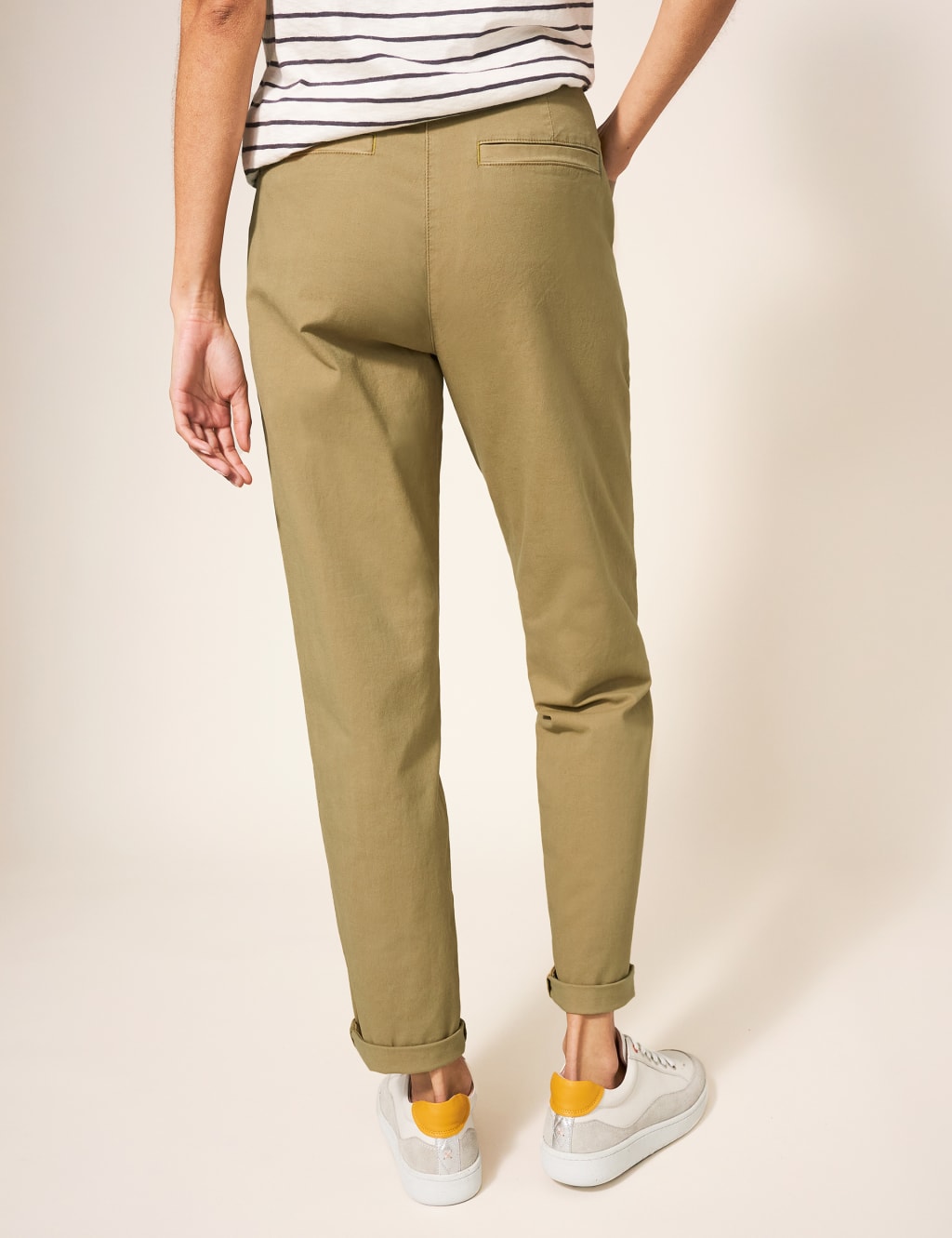 Cotton Rich Chinos with Linen image 3