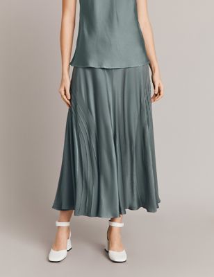 Ghost Women's Midaxi Slip Skirt - Grey, Grey,Black,Ivory