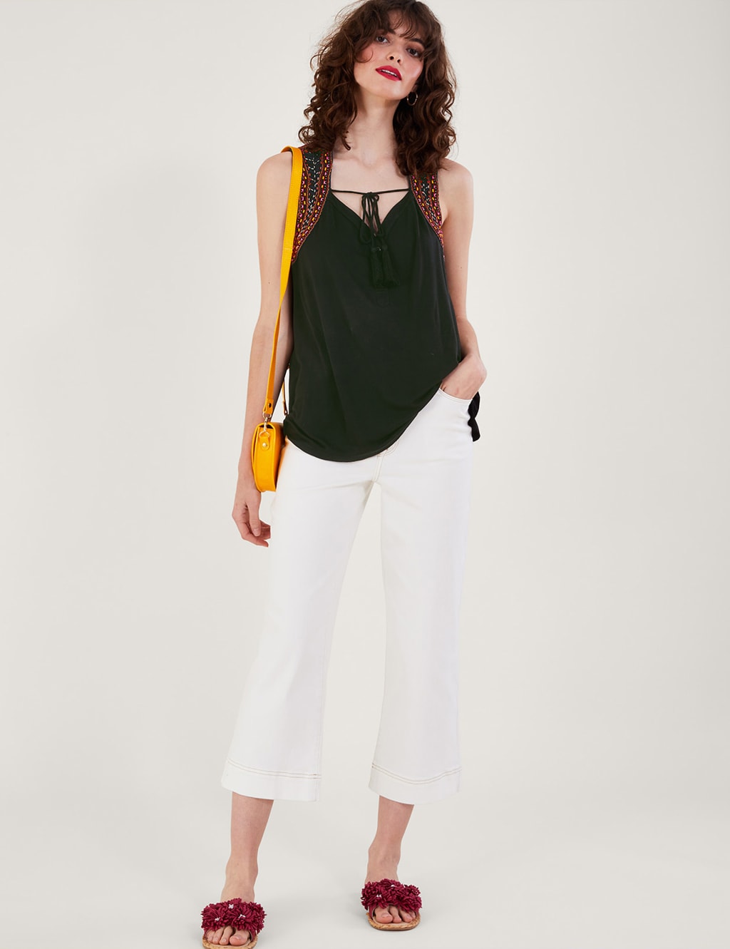 Embroidered Embellished Racer Back Vest image 3