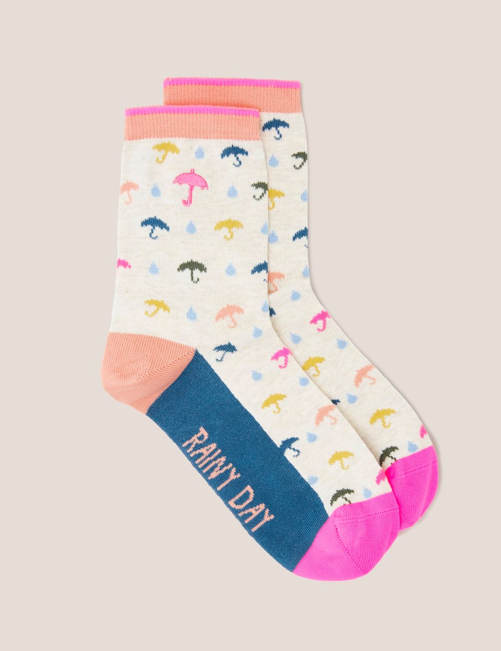 Cotton Rich Rainy Day Ankle High Socks