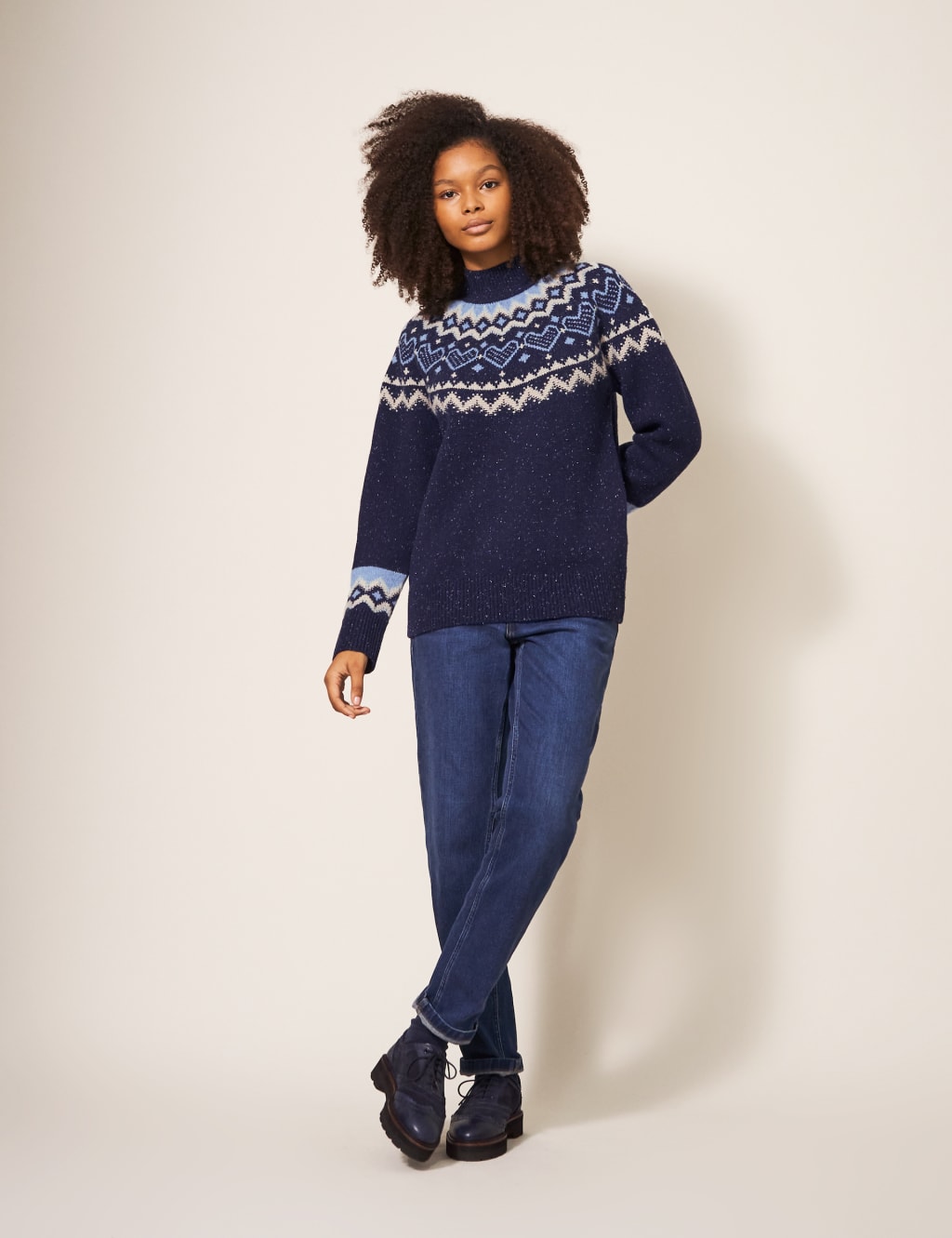 Lambswool Rich Fair Isle Longline Jumper image 4