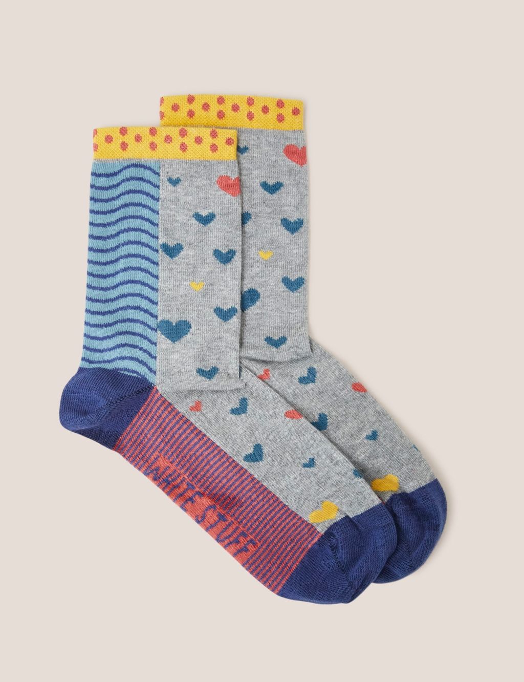 Cotton Rich Printed Ankle High Socks