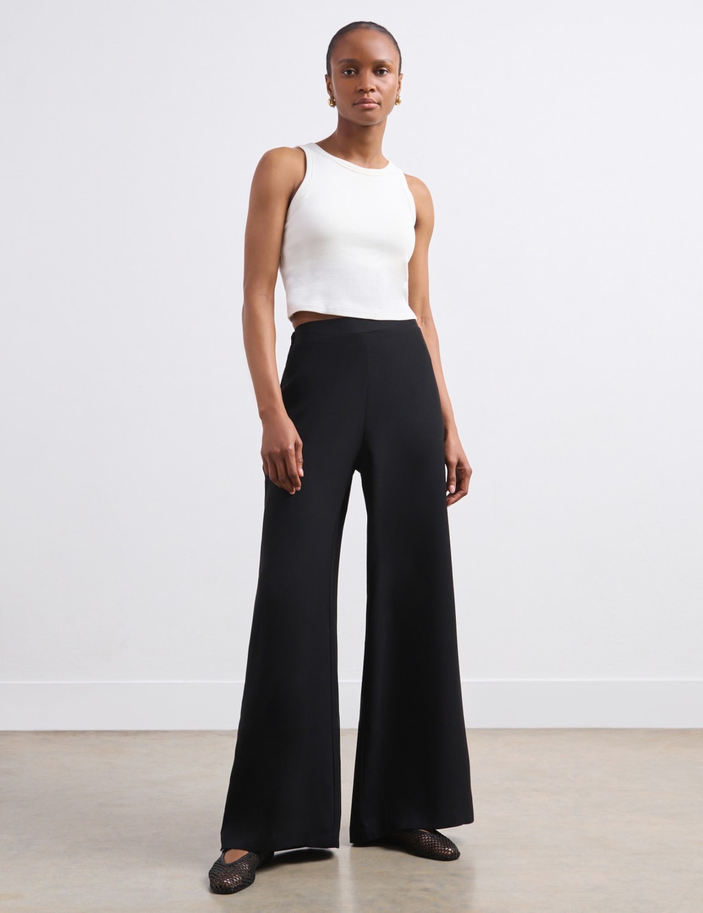 Mishow Solid Sleeveless Top & High Waist Wide Leg Pants Set MXE33T0547 main image 0