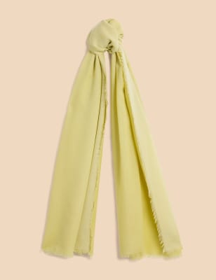 White Stuff Women's Oversized Woven Scarf - Yellow, Yellow