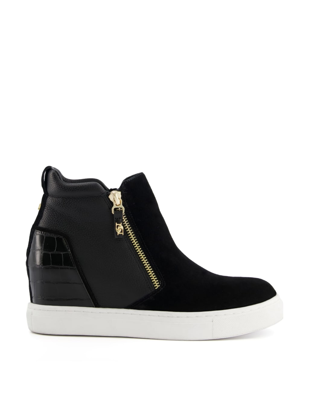 Suede Wedge Heel High Top Trainers image 1