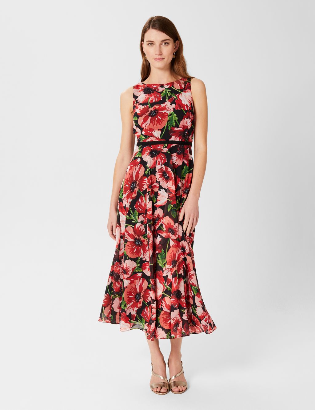 Carly Floral Sleeveless Maxi Waisted Dress image 4