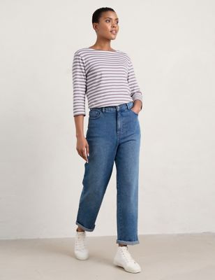 Seasalt Cornwall Womens Mid Rise Straight Leg Jeans - 20REG - Blue, Blue