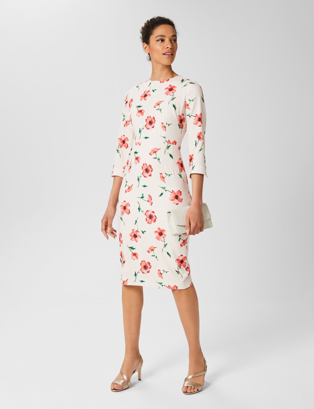 Floral Round Neck Midi Shift Dress image 1