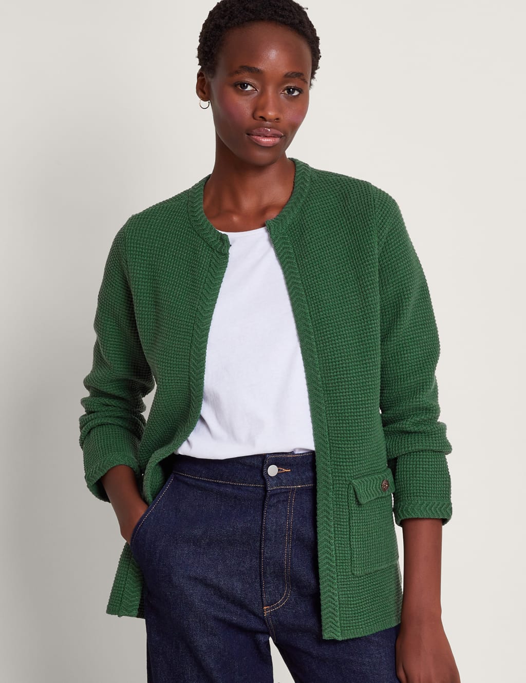 Green ladies cardigan hotsell