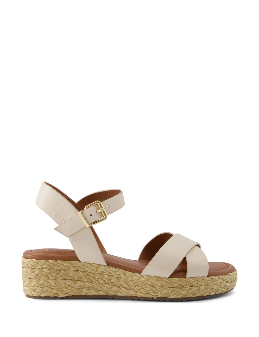 Wide Fit Leather Wedge Espadrilles