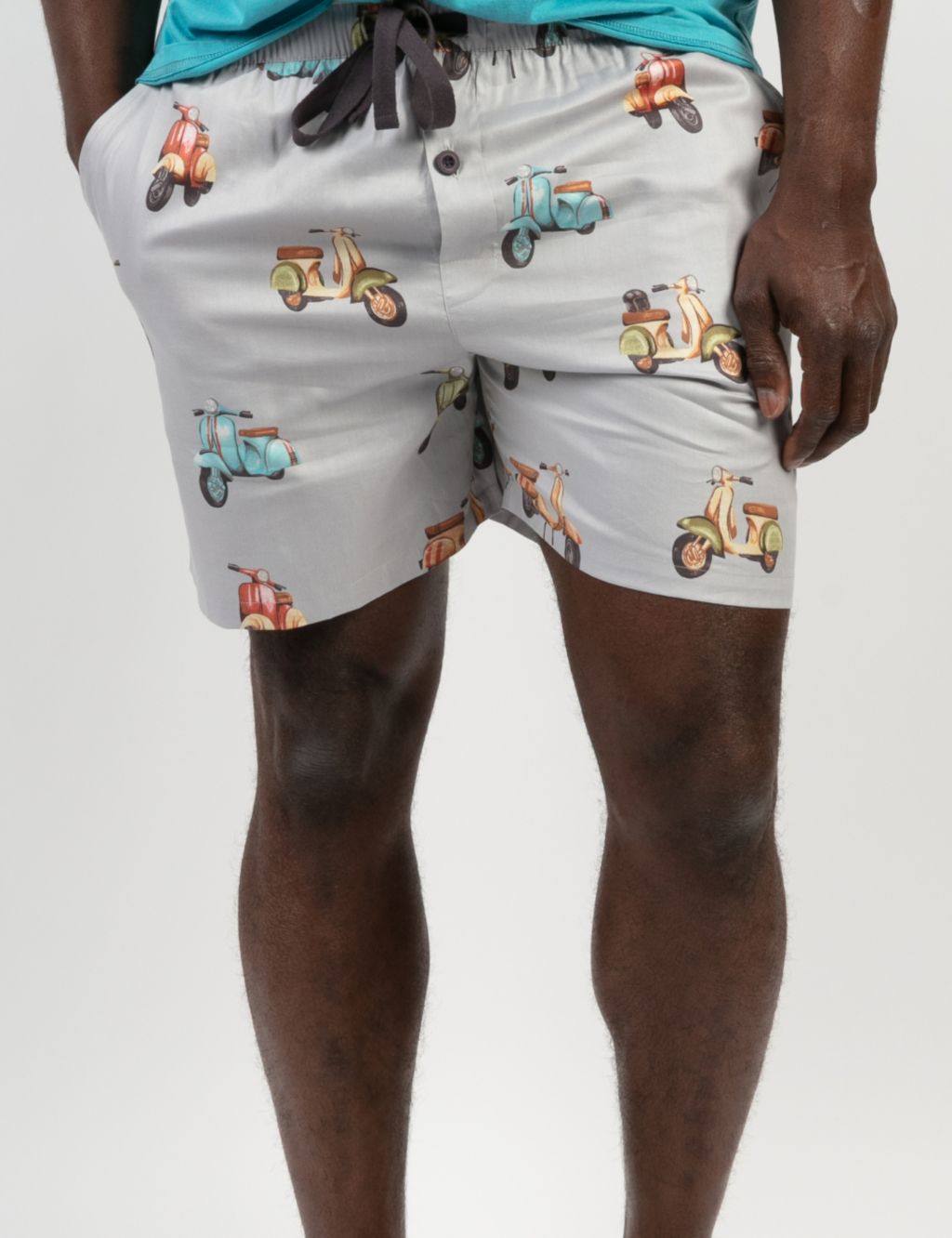 Cotton Rich Scooter Print Pyjama Shorts image 1