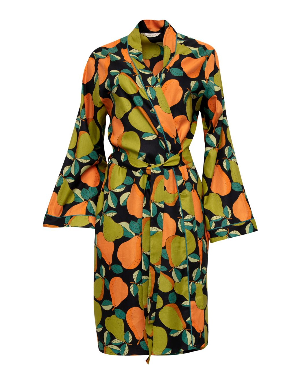 Cotton Modal Pear Print Short Dressing Gown image 2