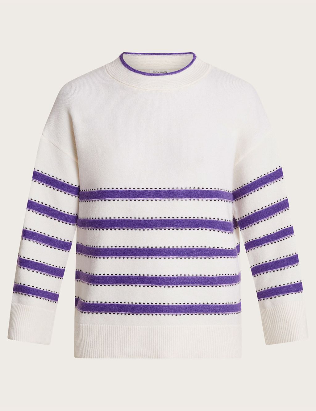Recycled Blend Striped Crew Neck Jumper image 2